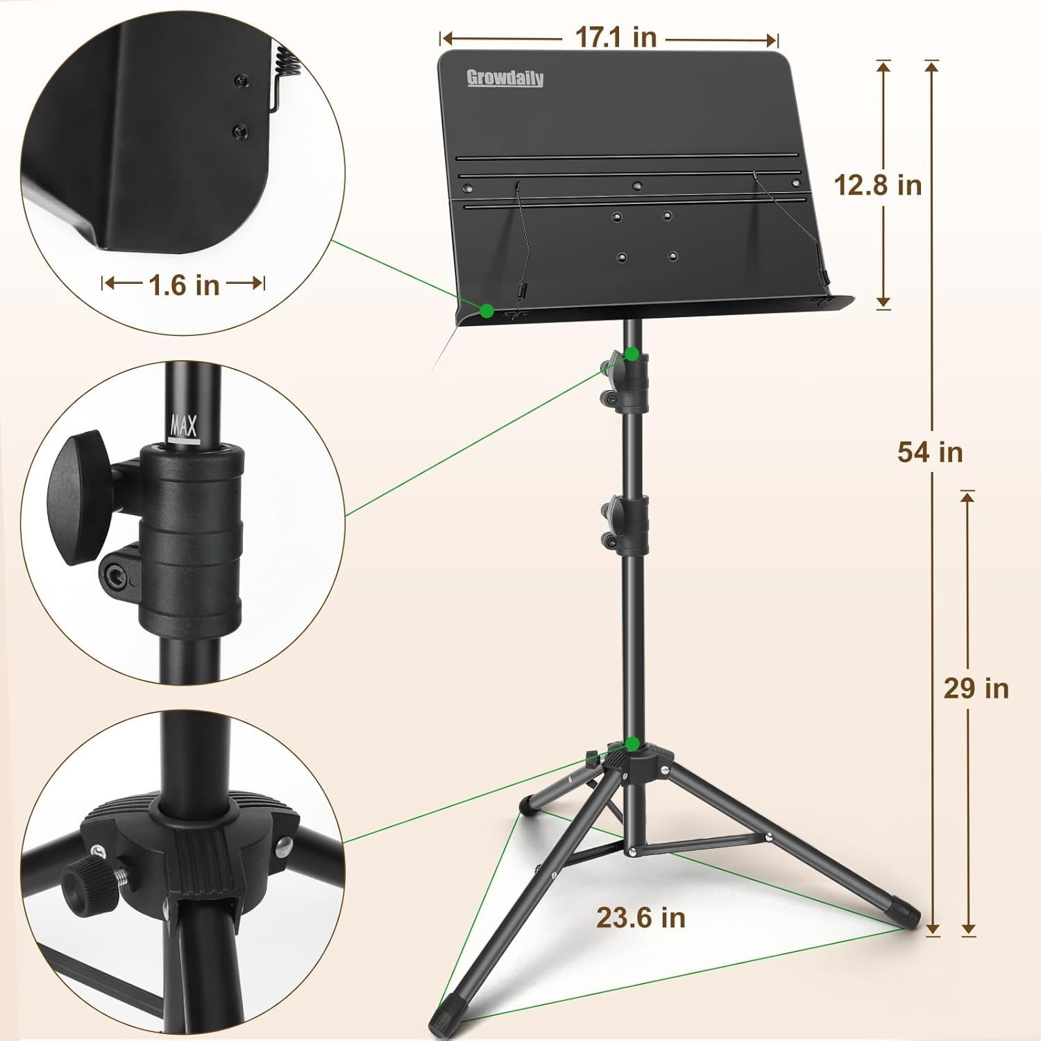 Portable Adjustable Folding Music Stand with Carrying Bag - Ideal for Musicians