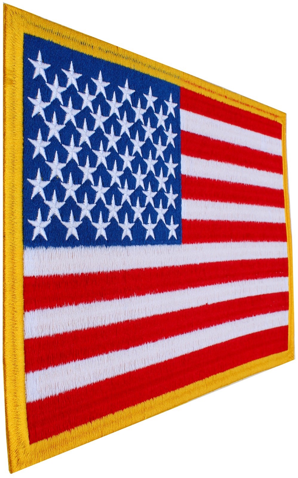 US USA AMERICAN FLAG 11 inch Tactical Morale MOTORCYCLE BIKER GOLD PATCH IRON-ON