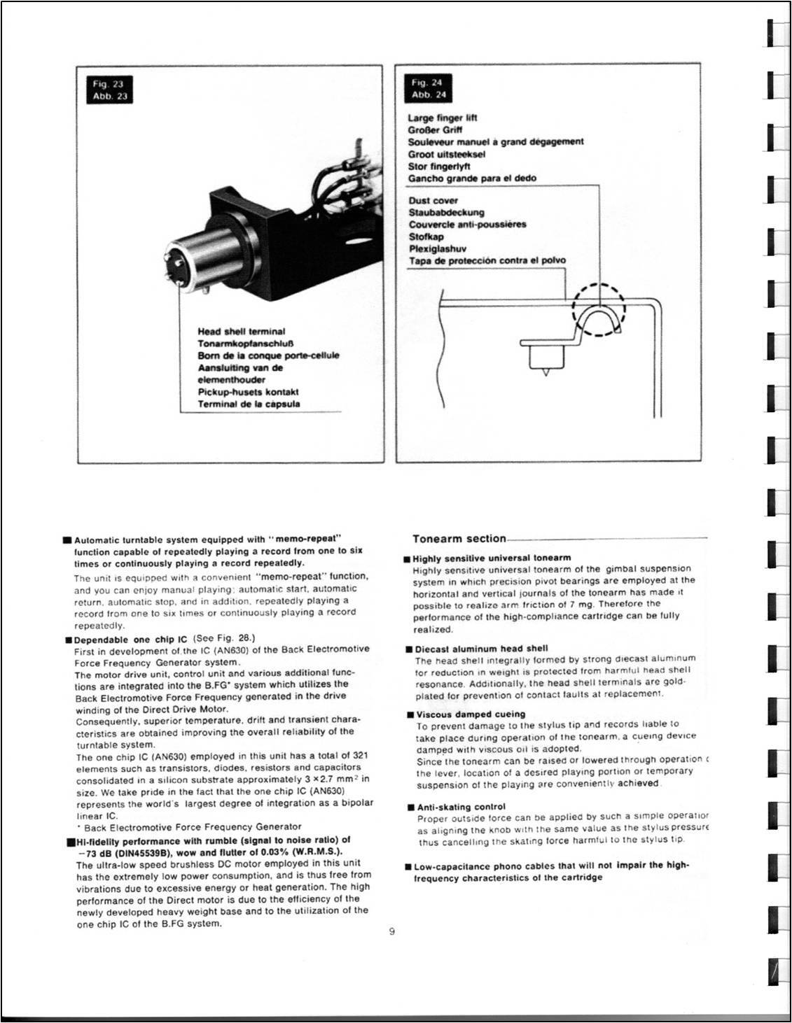 Technics SL-1900 Turntable Owners Manual