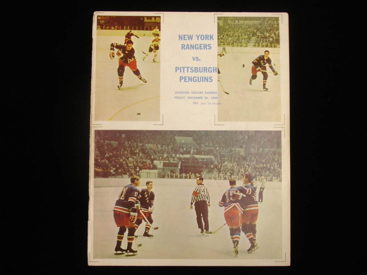 December 26, 1969 Pittsburgh Penguins @ New York Rangers Program