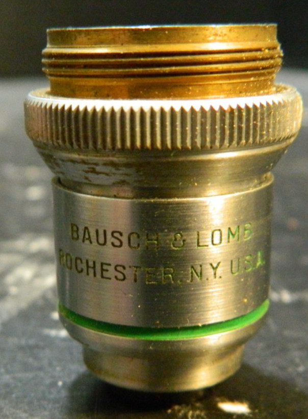 Vintage Bausch & Lomb 10x / 16mm, .25 NA Microscope Objective Lens Good Cond.