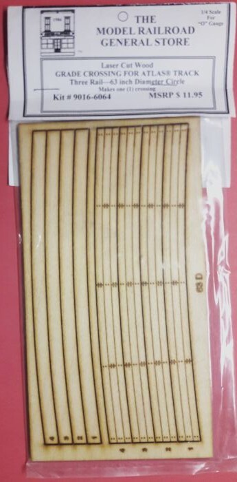 MRGS Railroad Grade Crossing for Atlas O 3-rail 63" curved #6064 sectional track