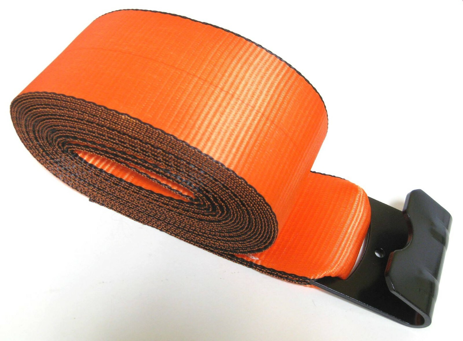 10 ORANGE 4"x30' Winch Straps Flat Hook Flatbed Truck Trailer Tie Down Binder FH