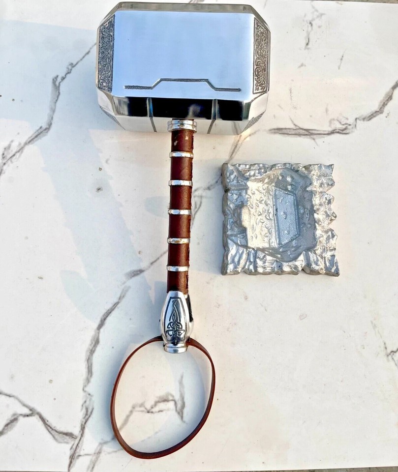 Thor’s Hammer Mjolnir Metal Replica Prop Marvel Avengers Cosplay Collectible Gif