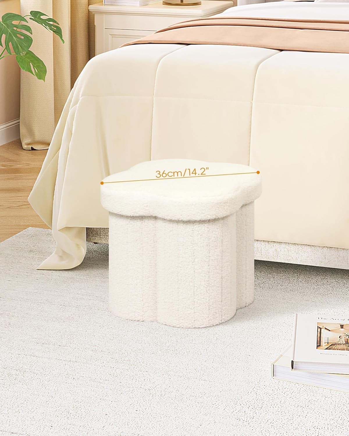 Storage Ottoman Cube Flowers Shaped Ottomans W/ Storage Foot Stool Footrest