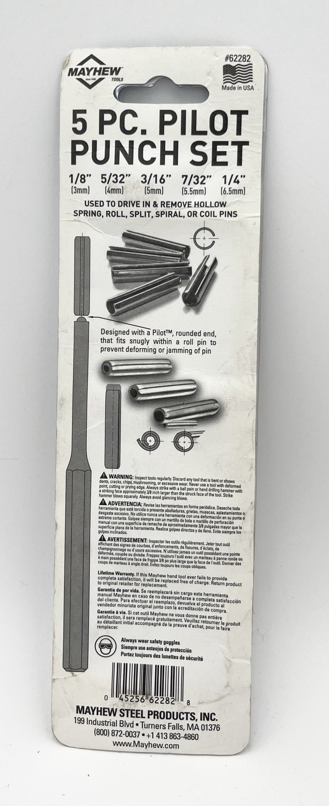 Mayhew Tools 5pc Pilot Punch Set #62282 USA