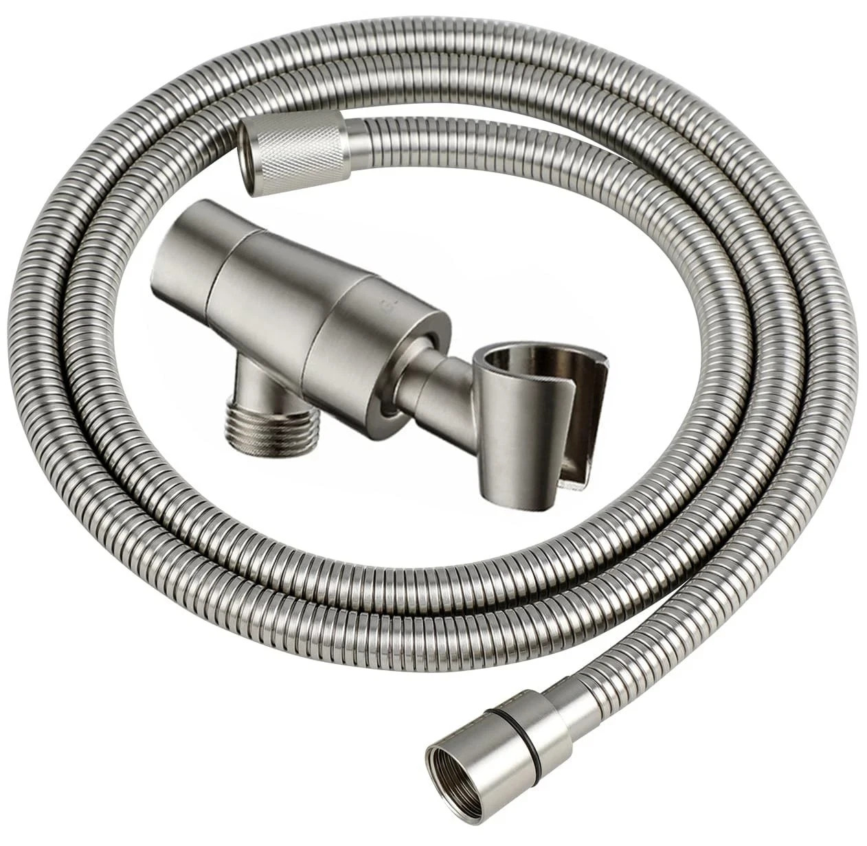 All Metal Shower Head Holder with 71 inches, Brushed Nickel