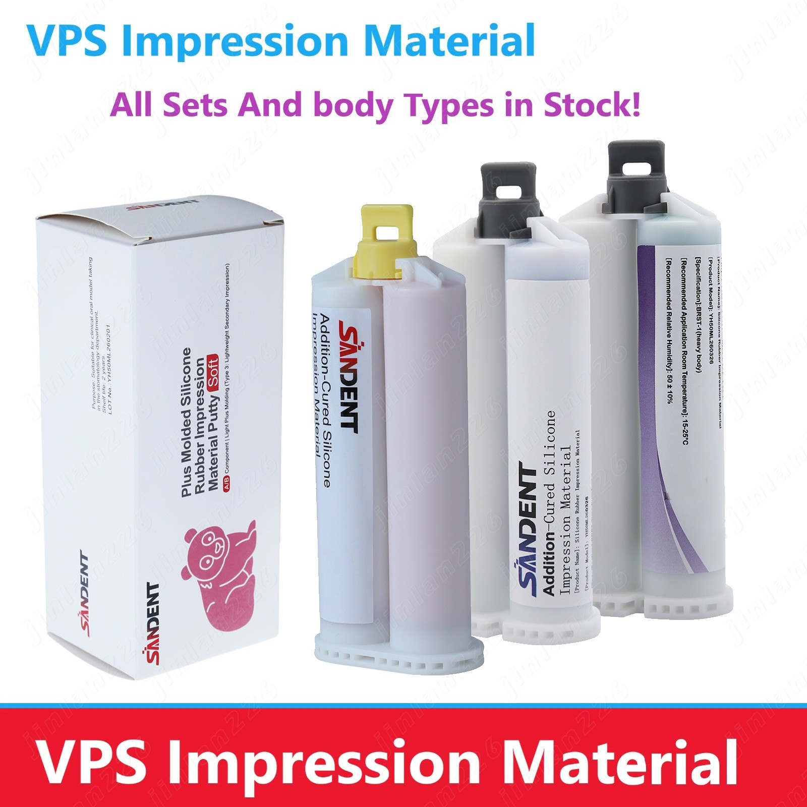 HEAVY BODY FAST SET VPS Dental Impression Material 50ML Cartridges PVS w/ Tips