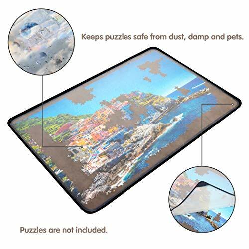 JIGSAW PUZZLE BOARD Portable Mat with Dustproof Cover Storage Saver Gray TEKTALK