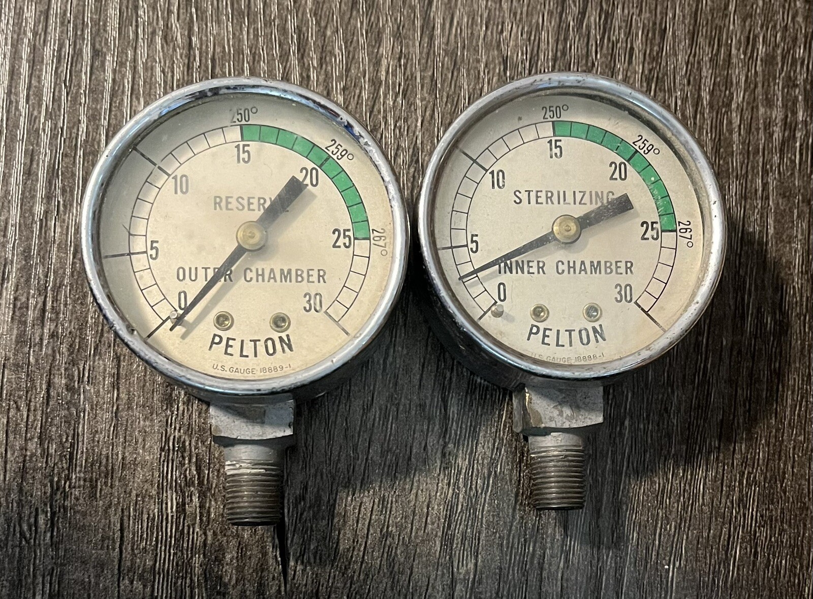 PRESSURE GAUGE for AUTOCLAVES  PELTON Chamber Sterilizing 18888 18889