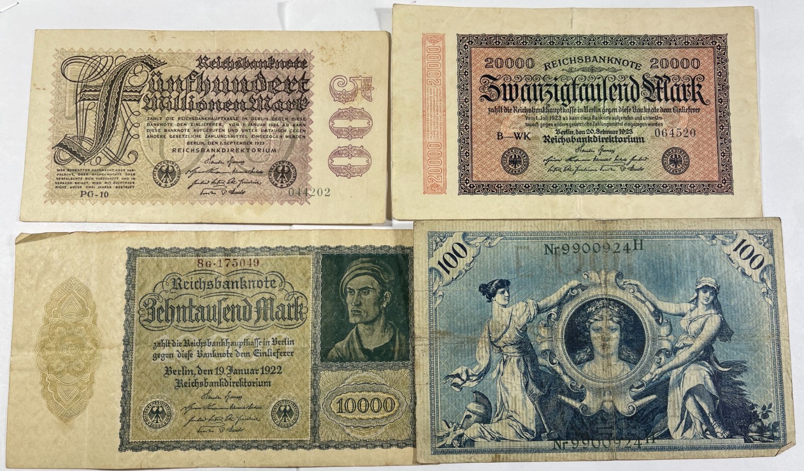 Germany 7 Diff. old notes mixed grades (#751)
