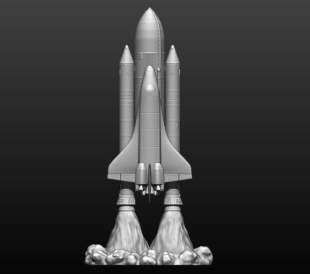Space Shuttle FILE STL for all 3D printer 2 version platform take_off phase lamp