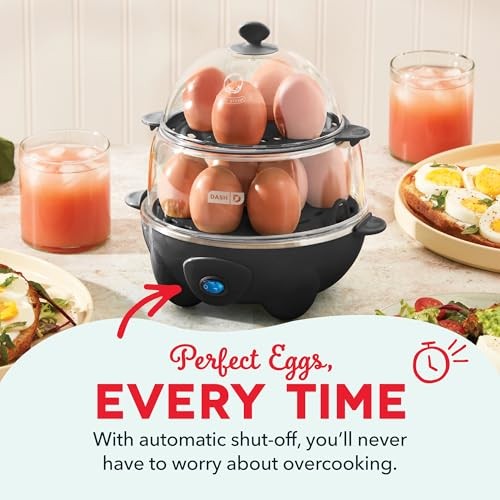 Dash Deluxe Egg Cooker - 12 Capacity, with Auto Shut Off Feature, Black