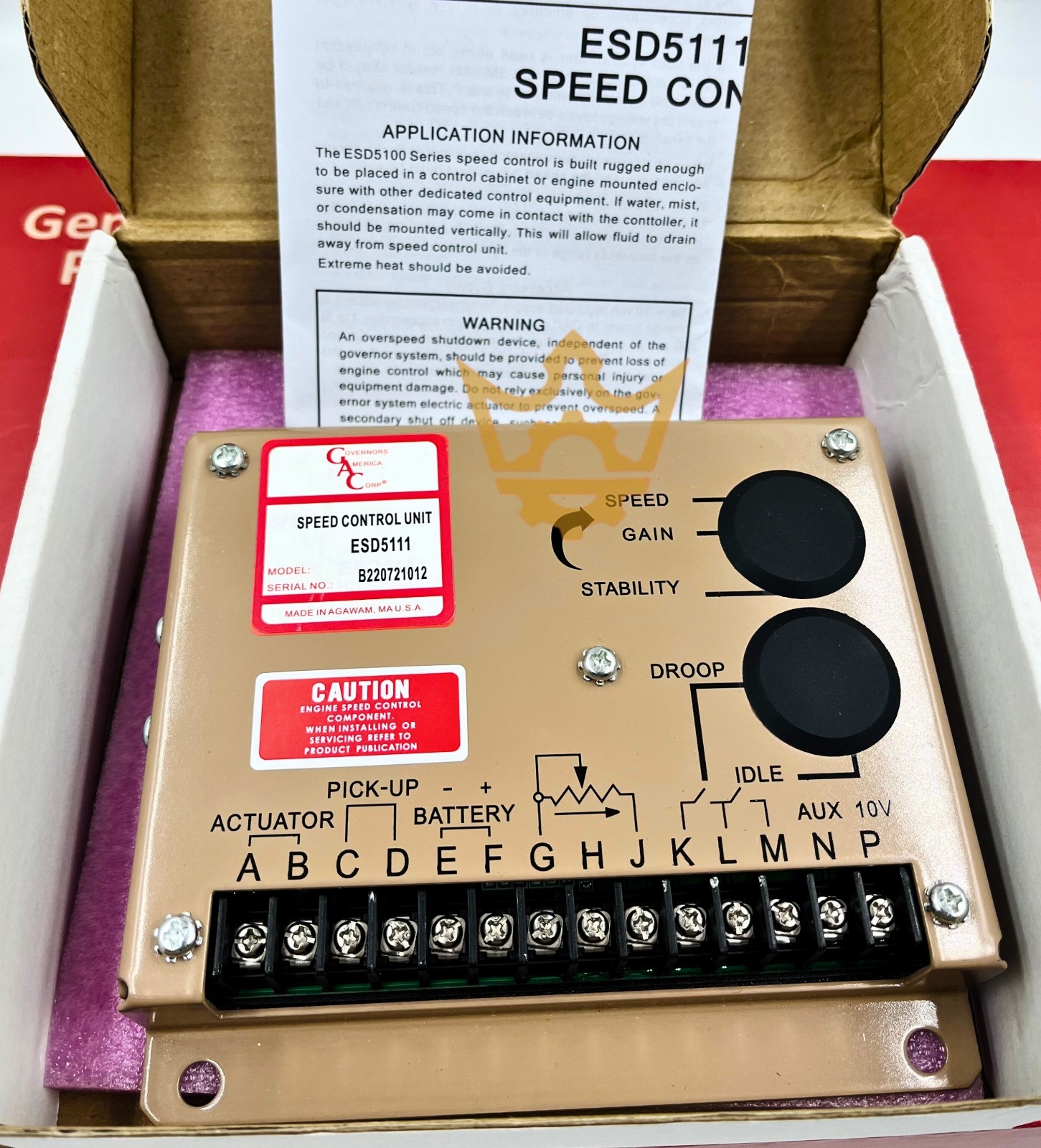 GAC ESD5111 Speed Control Unit, For Generator / Genset