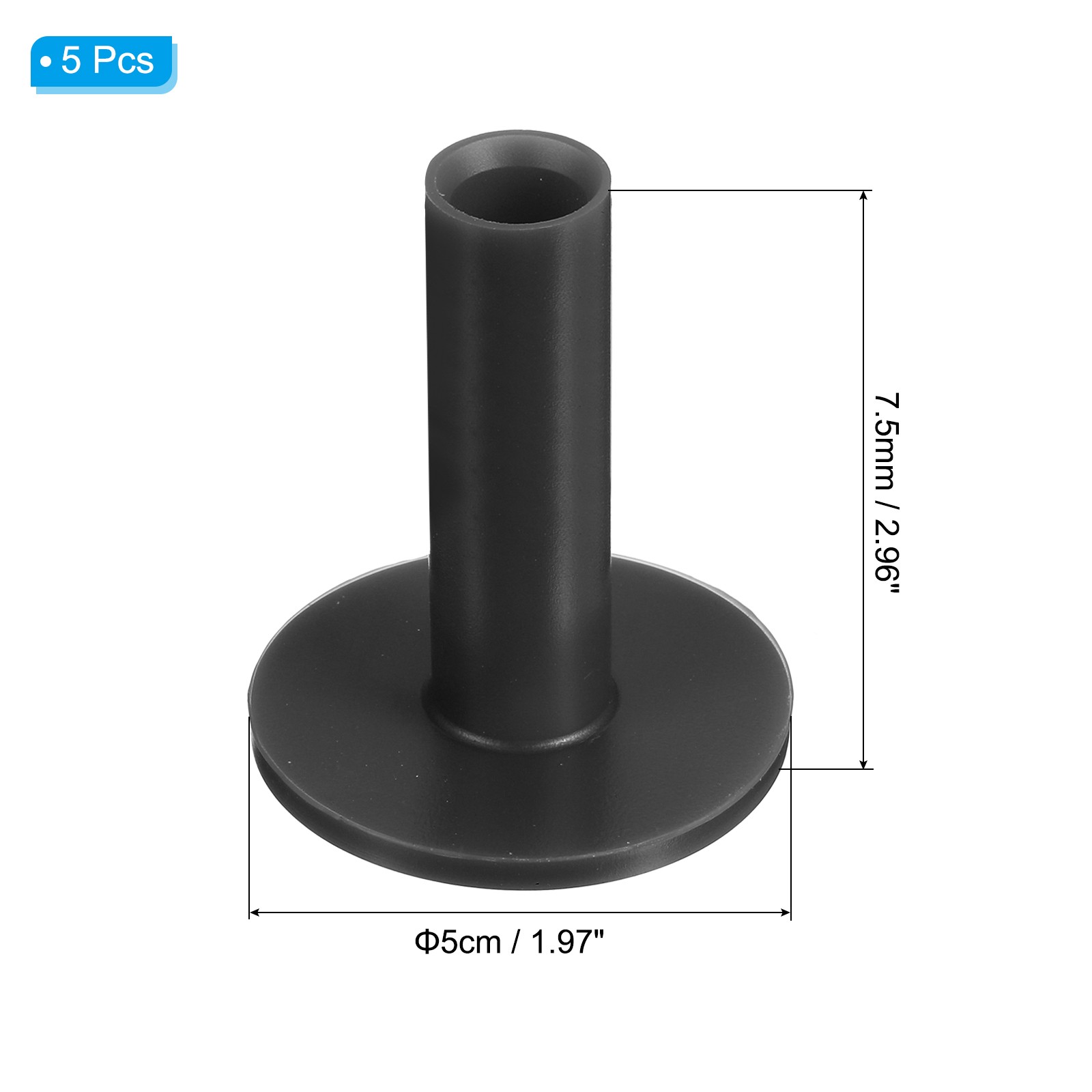 5Pcs 3" Rubber Golf Tees Tall Practice Training Driving Range Black