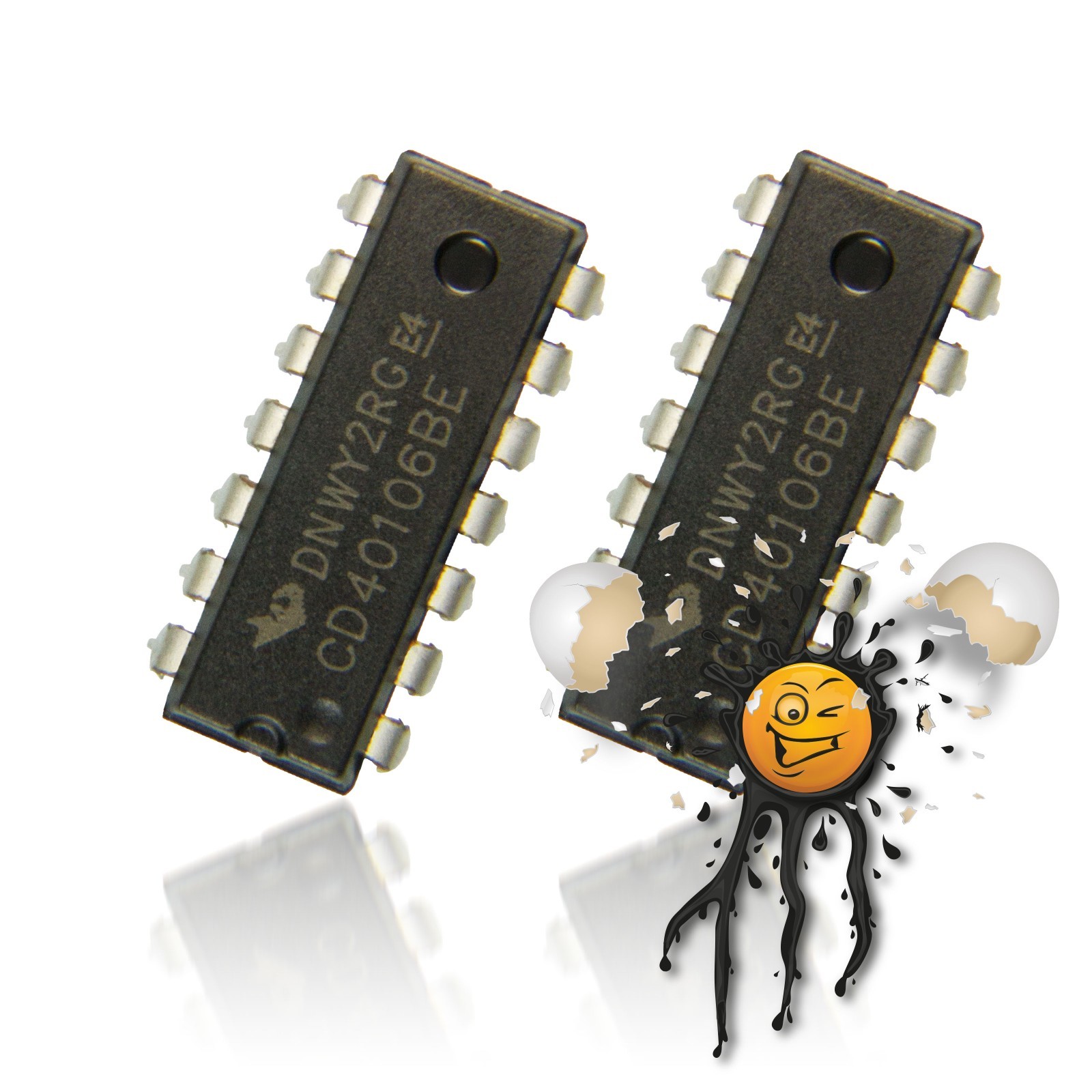 2 x CD40106 CD40106BE HEF40106B Hex Schmitt Trigger Inverter DIP14 IC