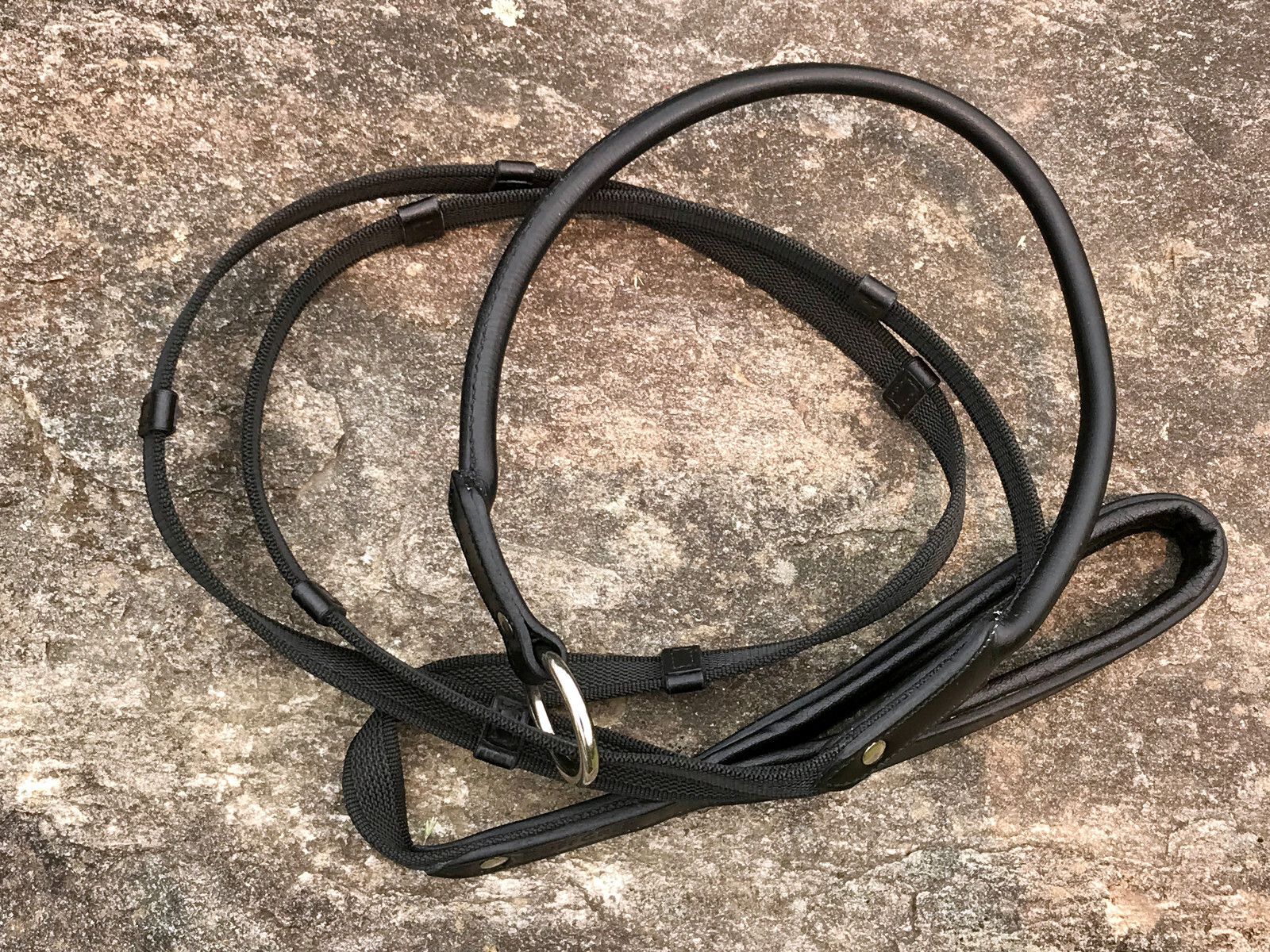 The ORIGINAL RuffGrip® 6' x 3/4" SLIP LEAD. Leather Padded Handle I BLK