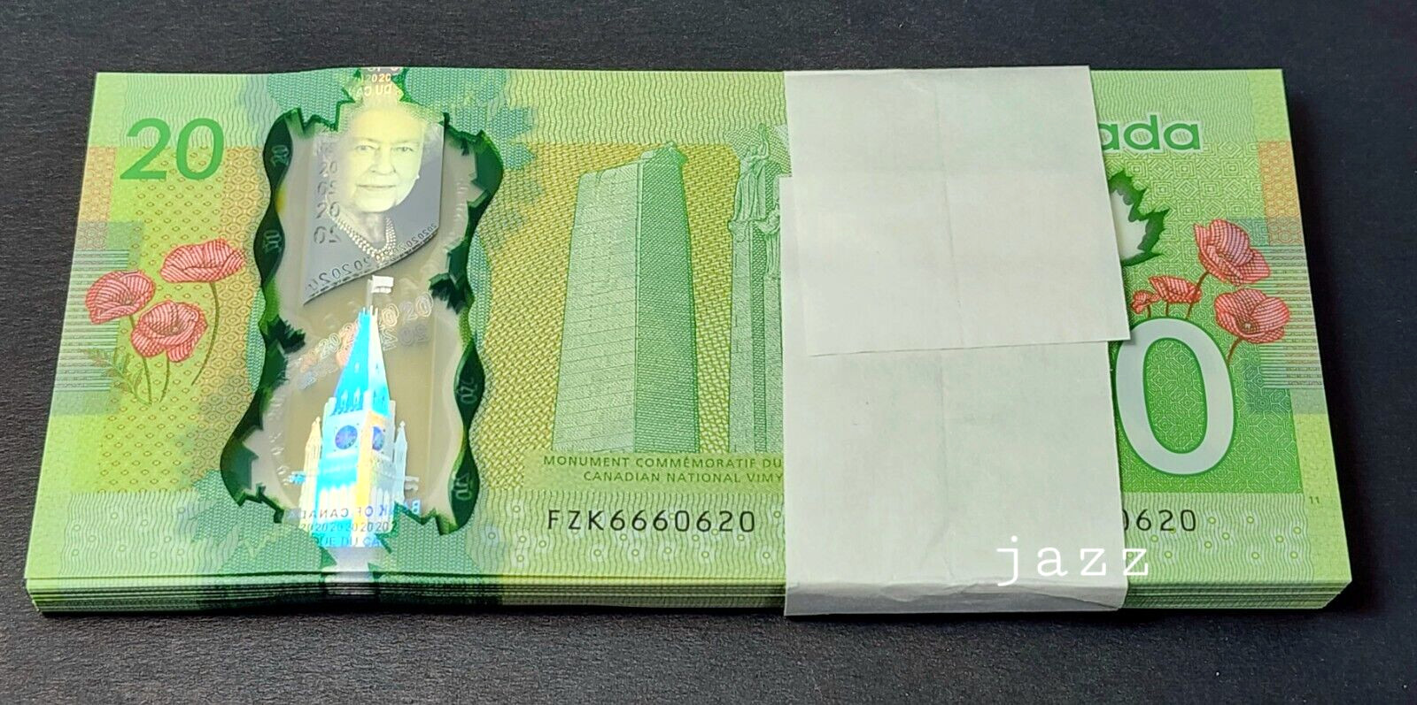 2012 Canada Banknote $20 Twenty Dollar Queen Elizabeth II Polymer UNC #FZK666