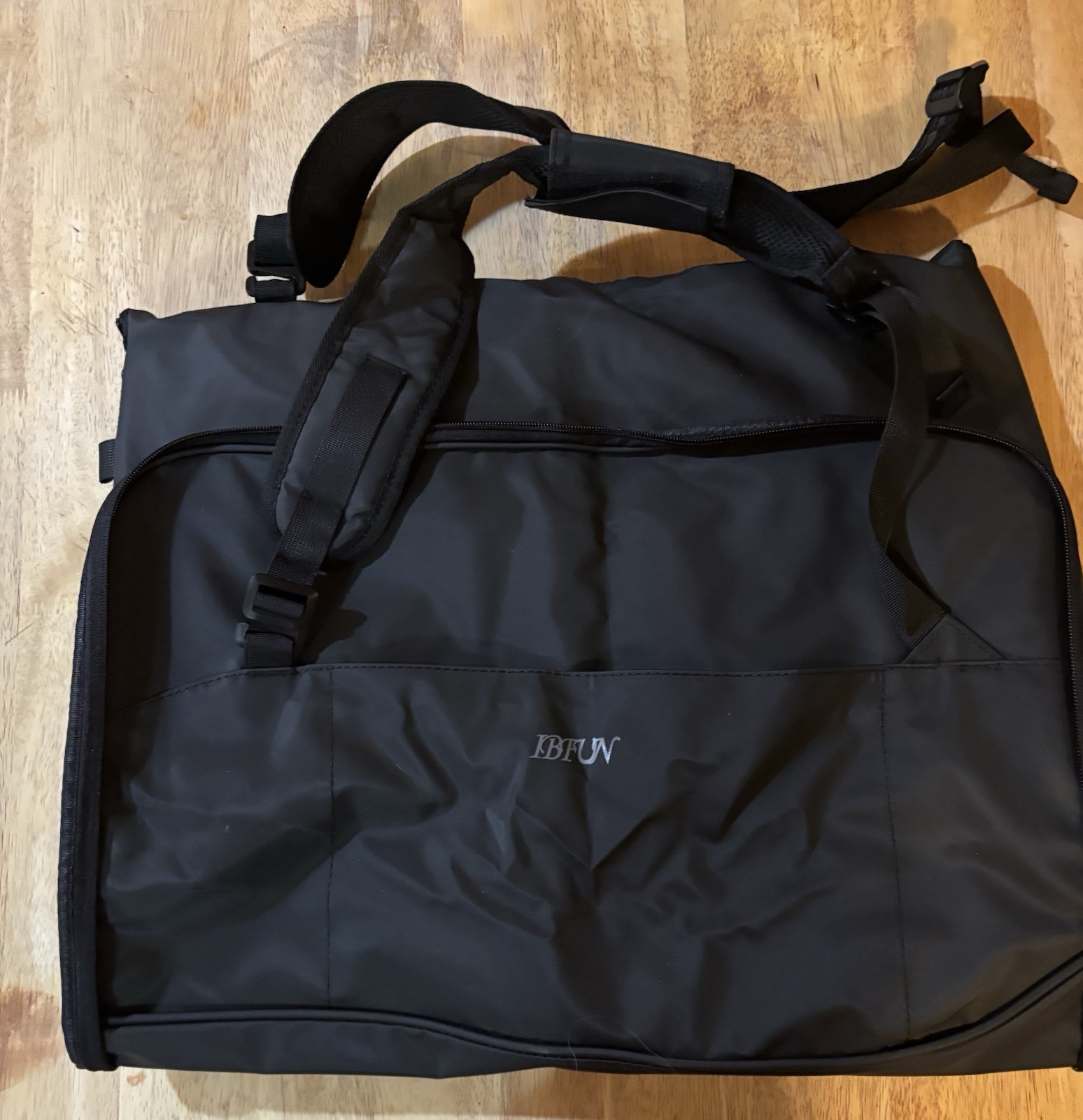 Ibfun Black Convertible Garment Bag With Shoulder Strap