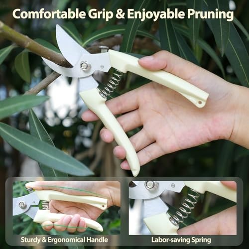4PACK Stainless Steel Garden Shears, Sharp Pruning Scissors for Plants