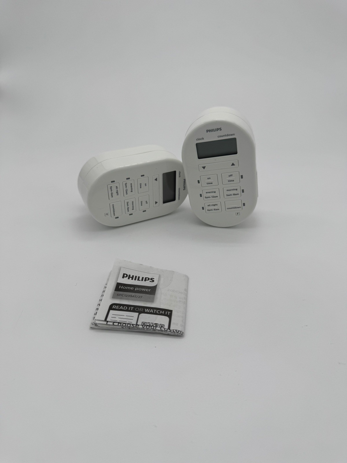 Philips Lot of 2 Digital Plug In Programmable On/Off Timers SPC1239AT/27