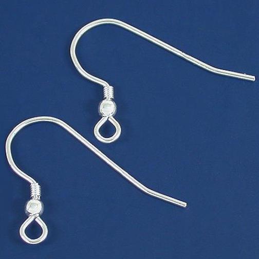 2 Sterling Silver Shepherd Hook Earrings 24.5 x 16mm