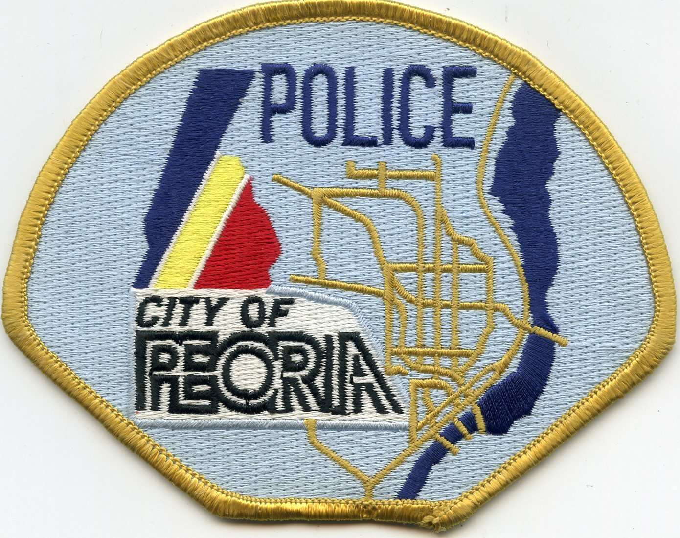 PEORIA ILLINOIS IL yellow border POLICE PATCH