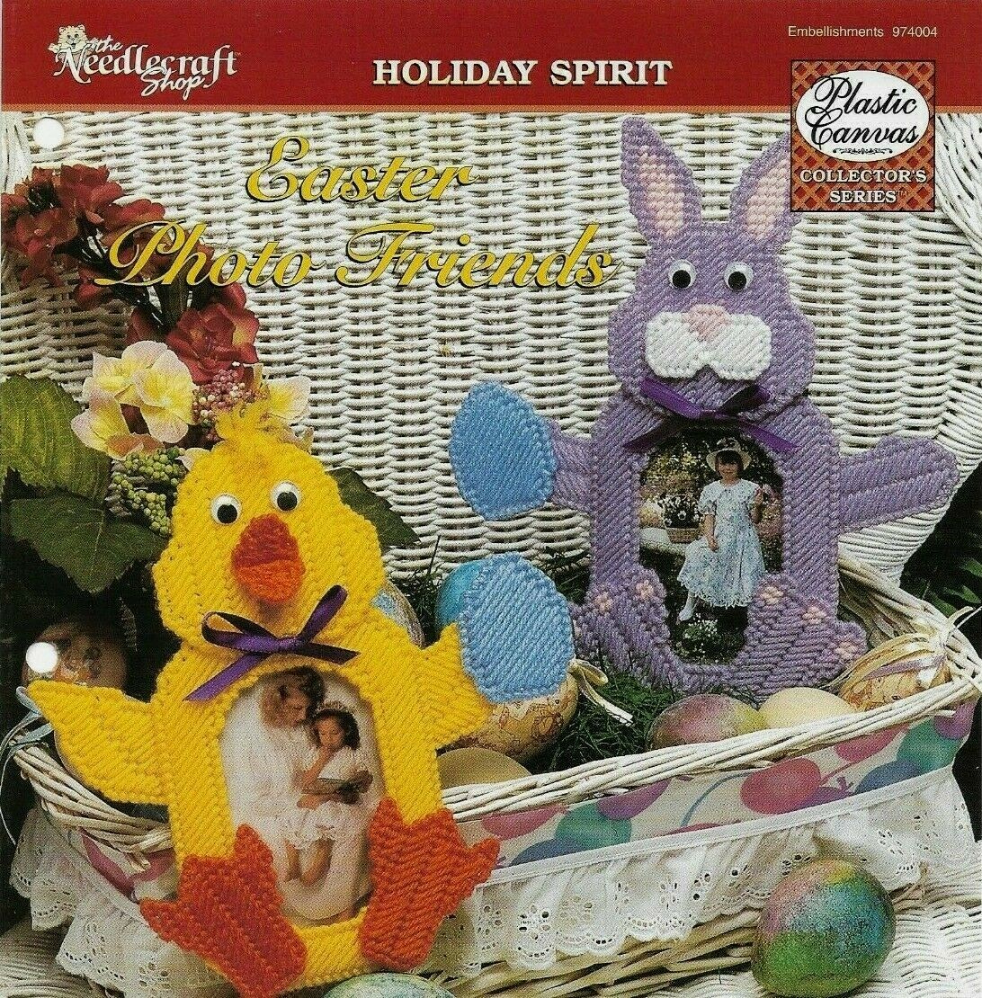 NEW EASTER PHOTO FRIENDS BUNNY & CHICK PLASTIC CANVAS PATTERN INSTRUCTIONS