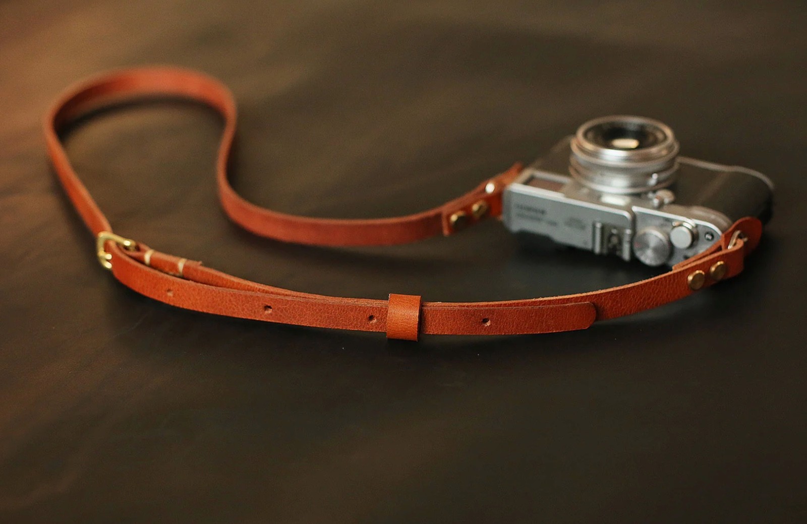 Handmade Brown Leather Camera Strap – Full-Grain Adjustable Vintage Neck Strap