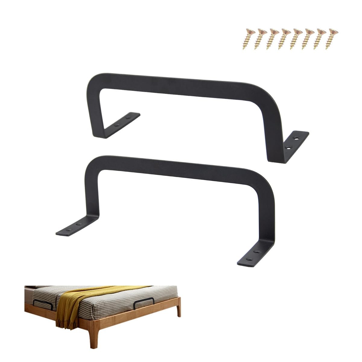 Mattress Slide Stopper (2 Pcs), Metal Retainer Bar, Bracket Prevents Mattress...