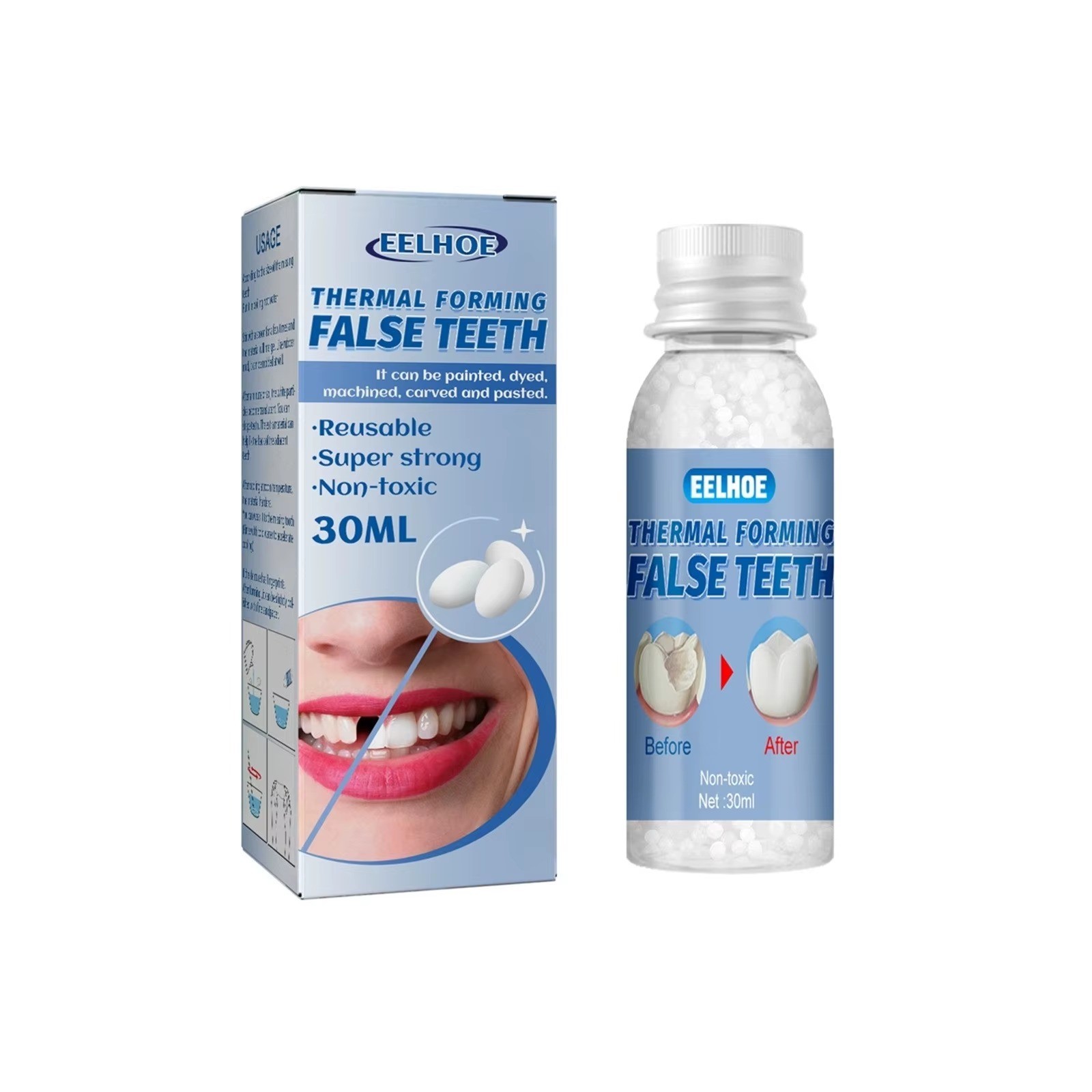 Resin False Teeth Solid Glue Temporary Tooth Gap Filler Tooth Repair Moldable US
