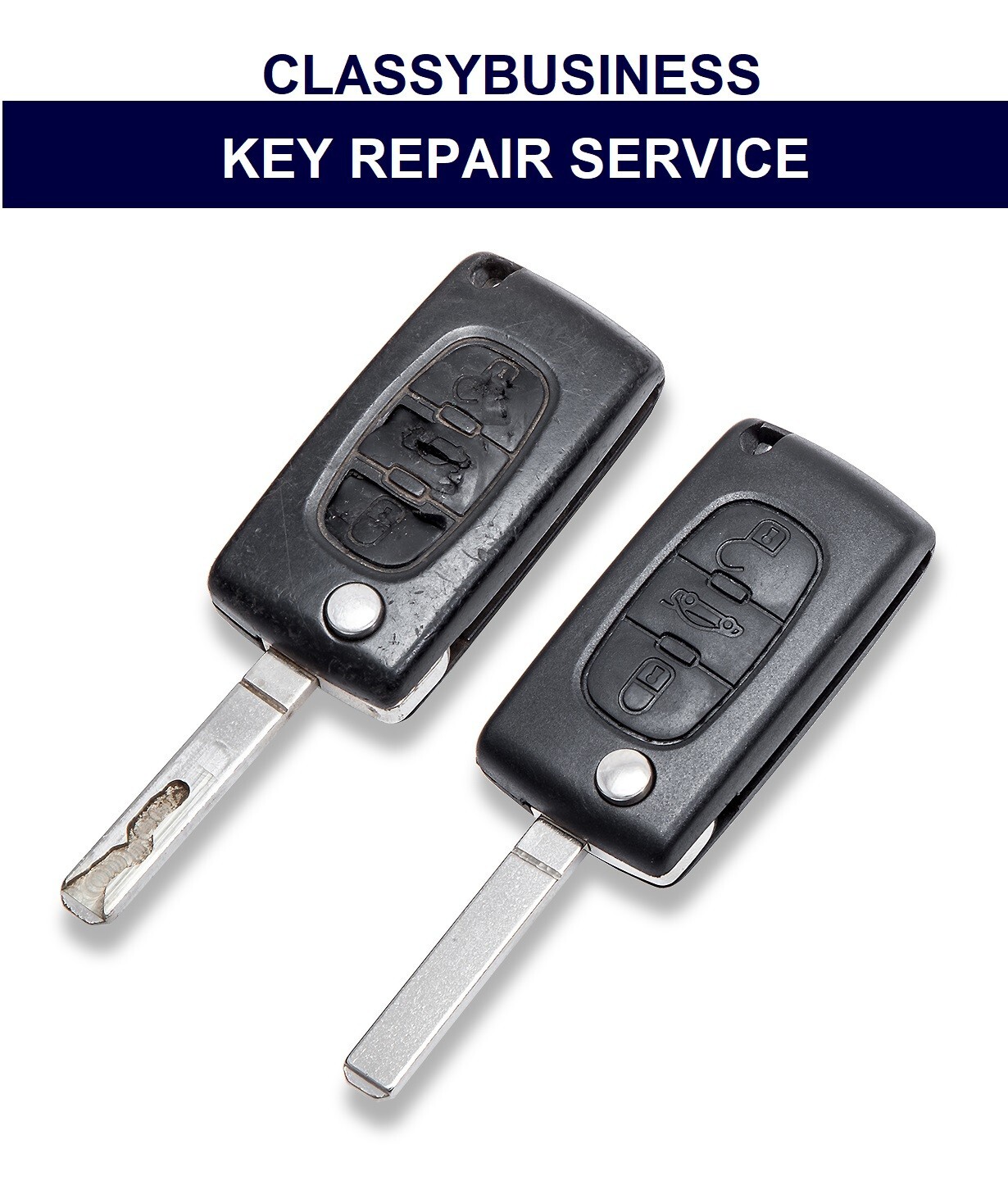 Repair service - Citroen Berlingo Dispatch Peugeot Partner 3 button key fob fix