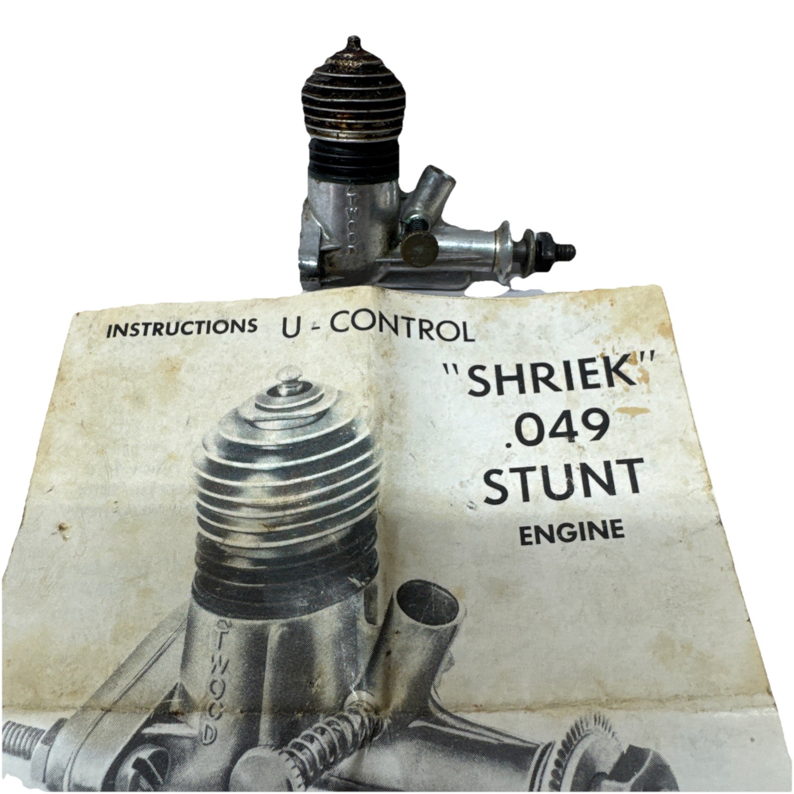 Vintage ATWOOD SHRIEK .049 Stunt - Free Flight (FF) - Early 50s Glow USA - As Is