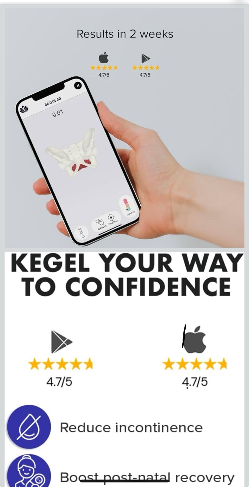 Perifit Care Kegel Exerciser With App. pink- New - Sealed