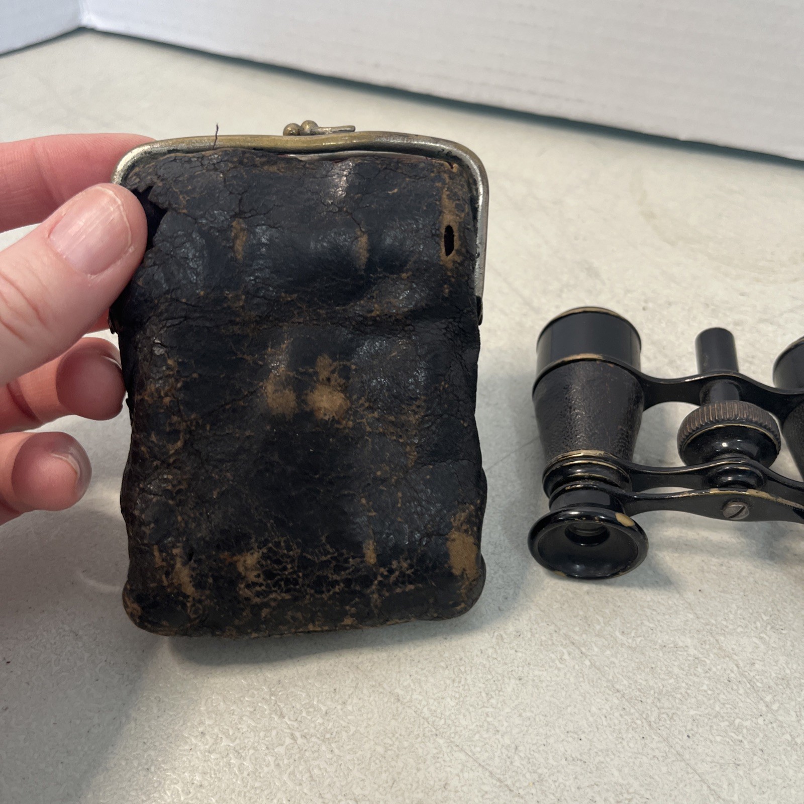 La Favorite Paris Brass Opera Glasses Mini Binoculars With Leather Case