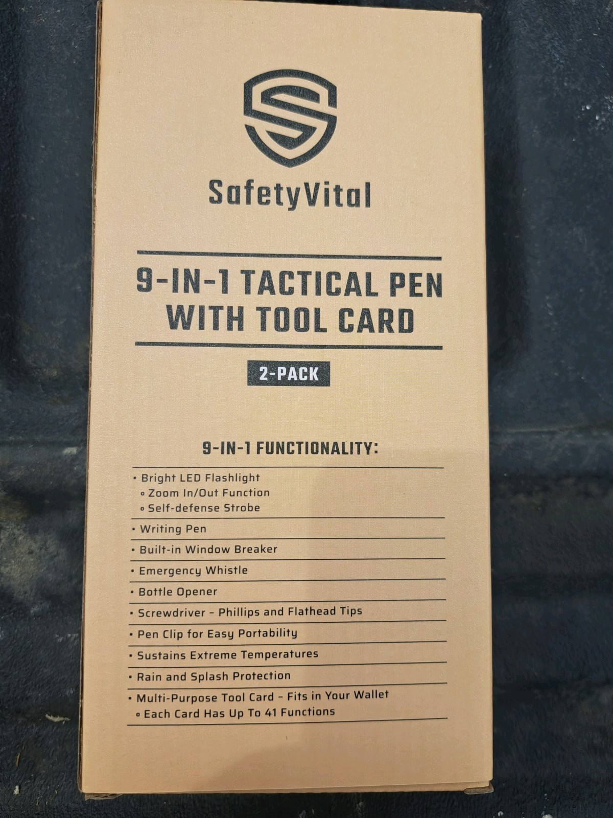 SafetyVital 9-in-1 Tactical Pen with Tool Card 1-Pack