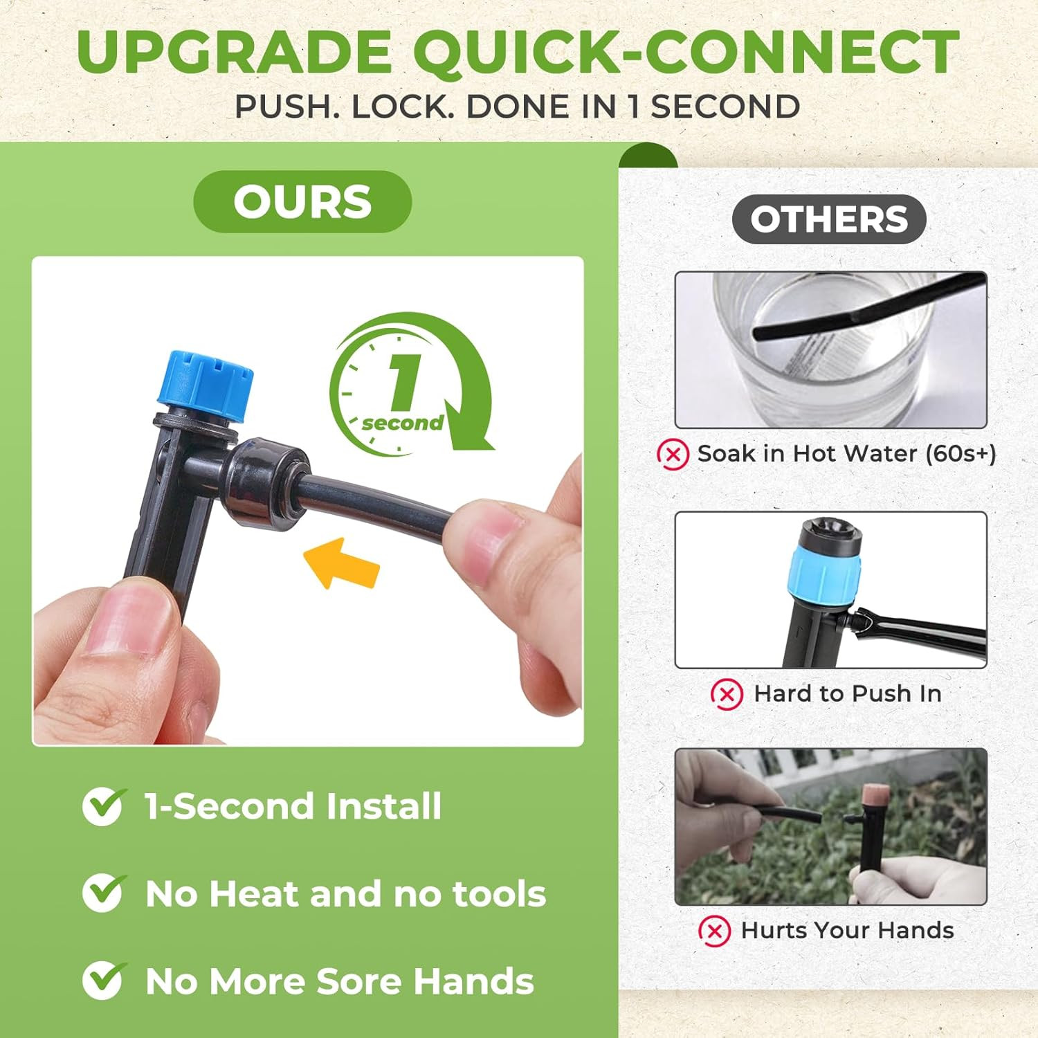 200FT Drip Irrigation System Kit, Quick-Connect Garden Watering System with 33FT
