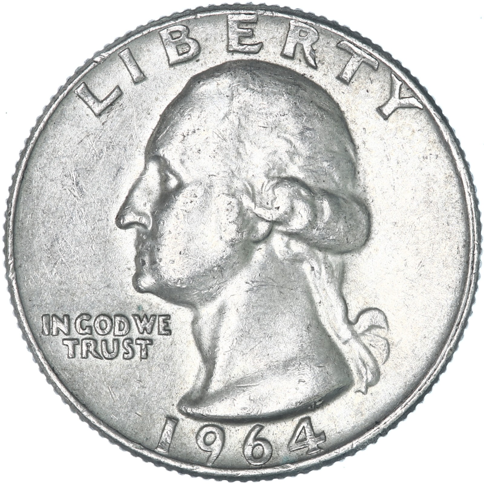 1964 (P) Washington Quarter 90% Silver About Uncirculated AU
