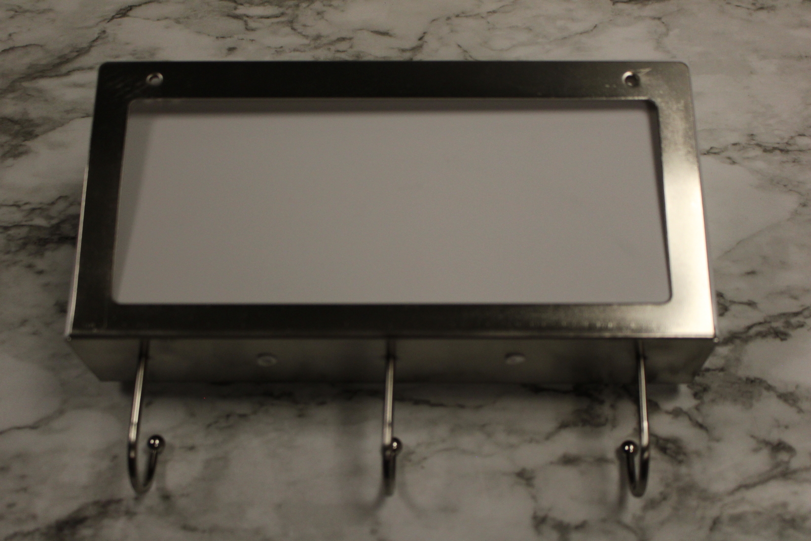 Office Work Mailbox With Hooks For Keys Keychains - Silver - New