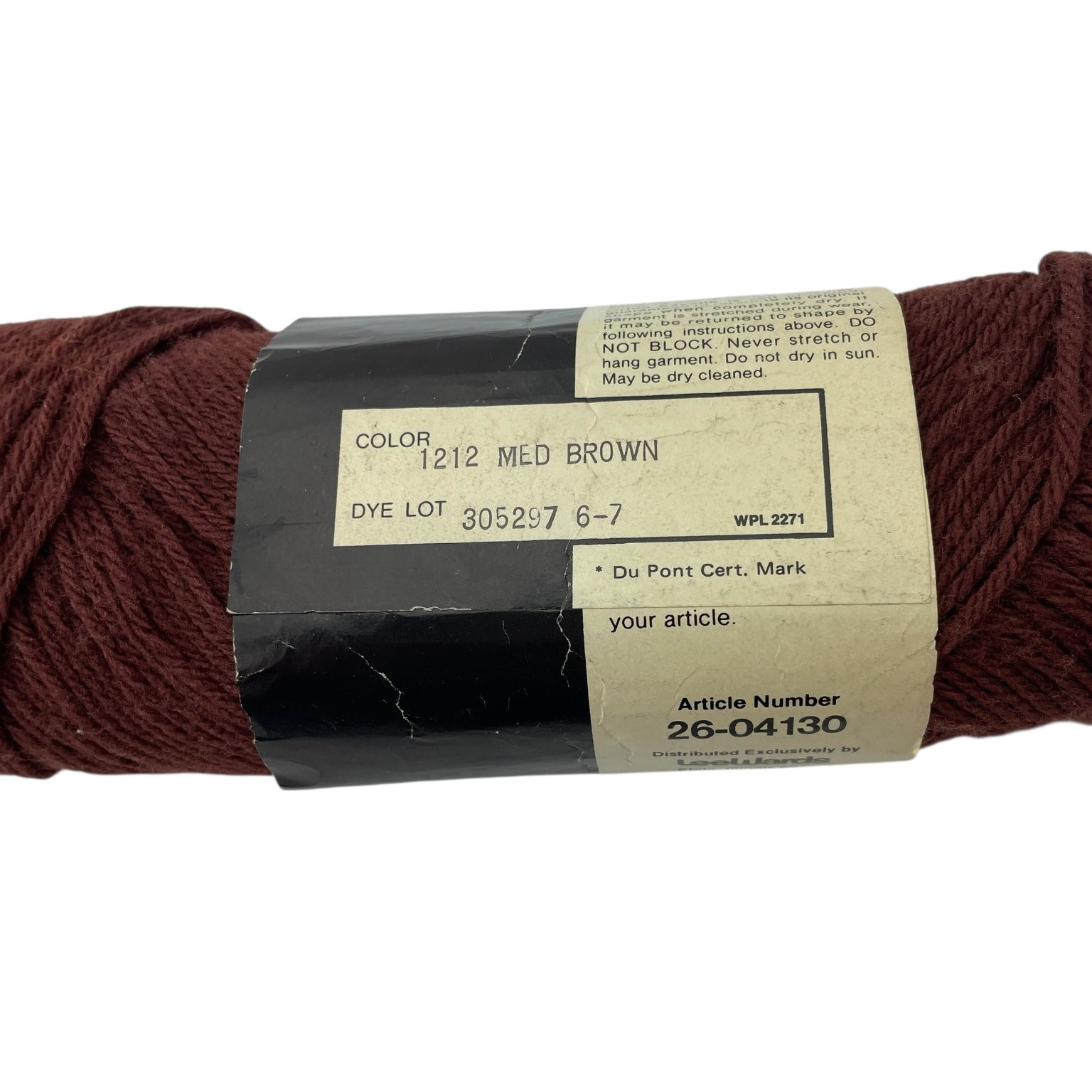 Lee Wards Orlon Sayelle Knitting Worsted Yarn 1.9oz Med Brown 4-Ply
