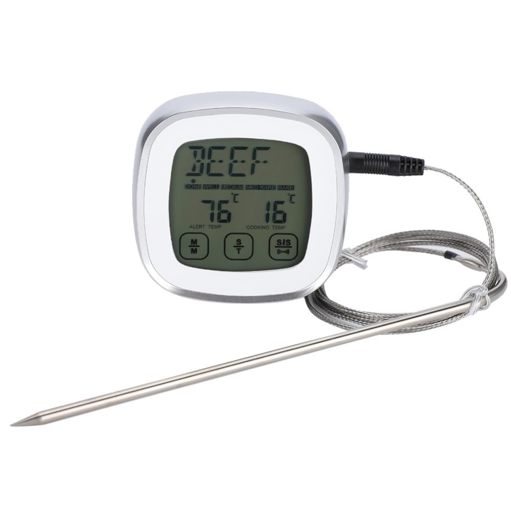 Digital Meat Thermometer for Grilling and Cooking, Touch Screen LCD Food Tempera
