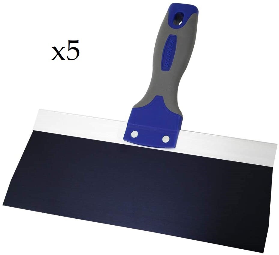 5 Warner 10" ProGrip Blue Steel Drywall Taping Knife Soft Grip Handle 10872