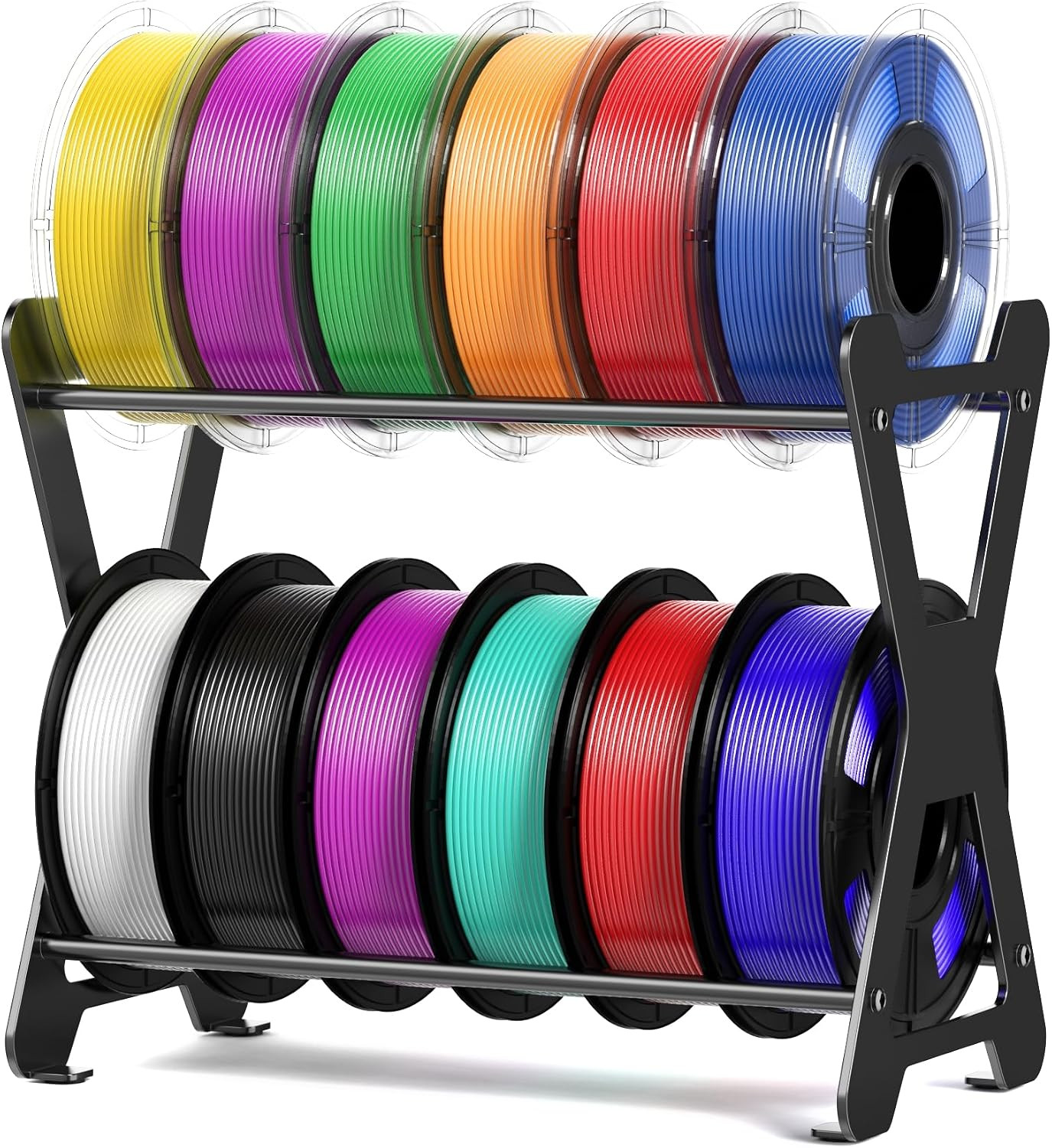 3D Filament Storage Rack, Desktop 3D Printer Filament Organizer, Rolling 3D Fila