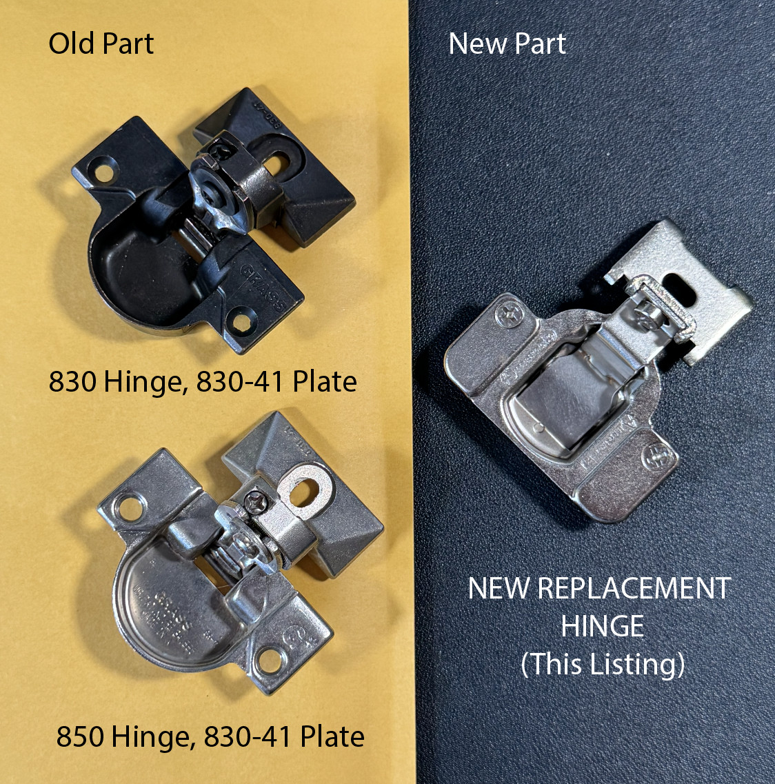 2x GRASS 830-41 Hinge + Plate - Complete REPLACEMENT / UPGRADE for 830 - 850