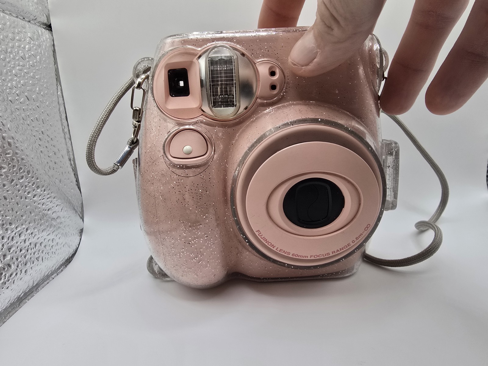 Fujifilm Instax Mini 7s Light Pink With Clear Glitter Case