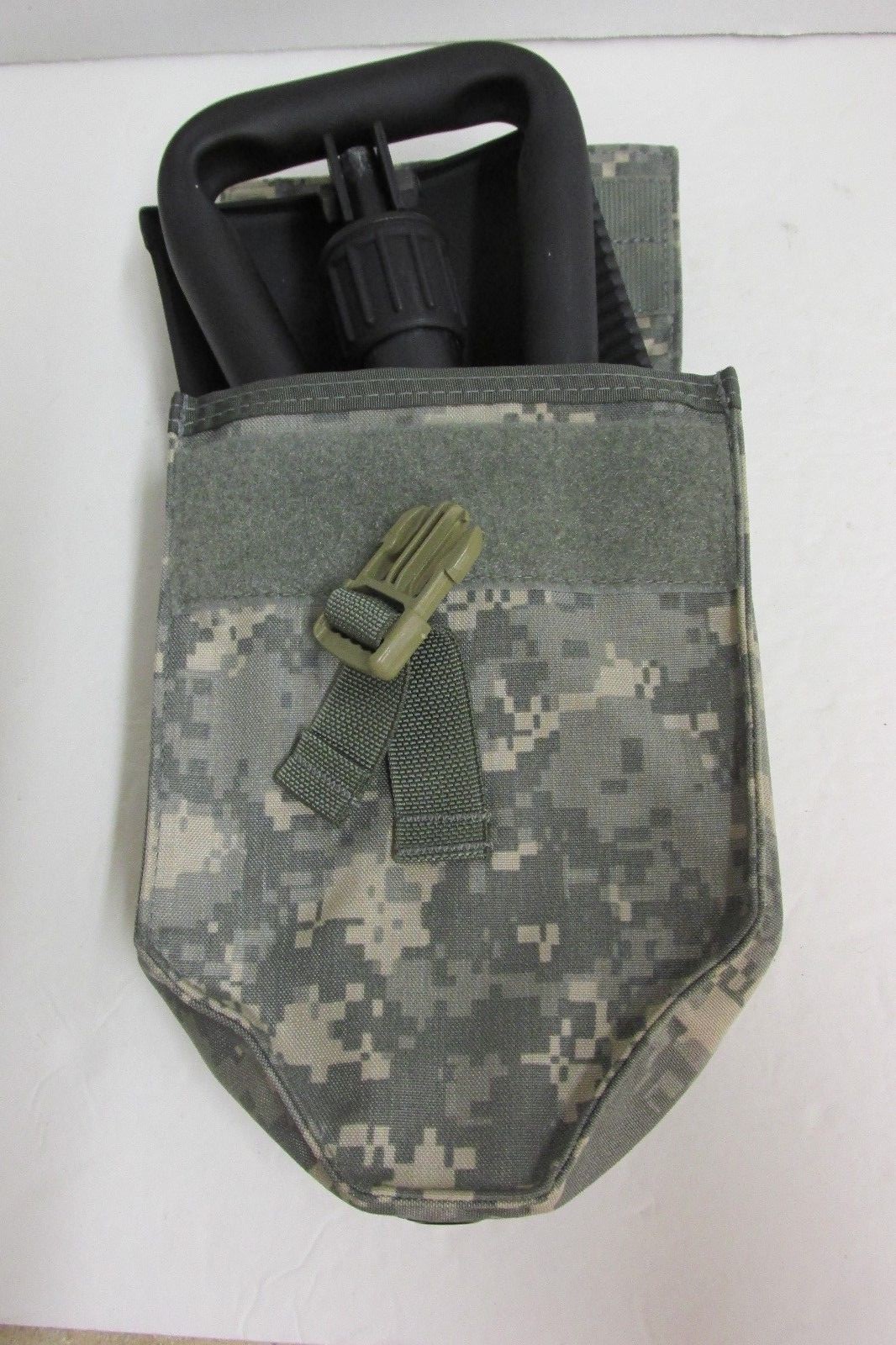 US GI Trifold SHOVEL Entrenching Tool 1990 Ames & ACU Camo Cover Pouch Molle TAG