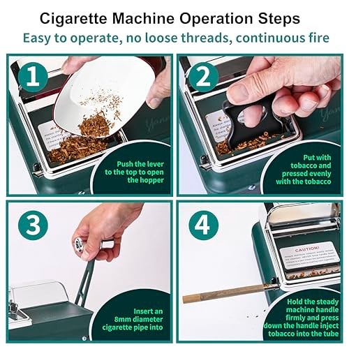 Manual Cigarette Rolling Machine for 8mm Tubes, Injector with Accessories, Easy