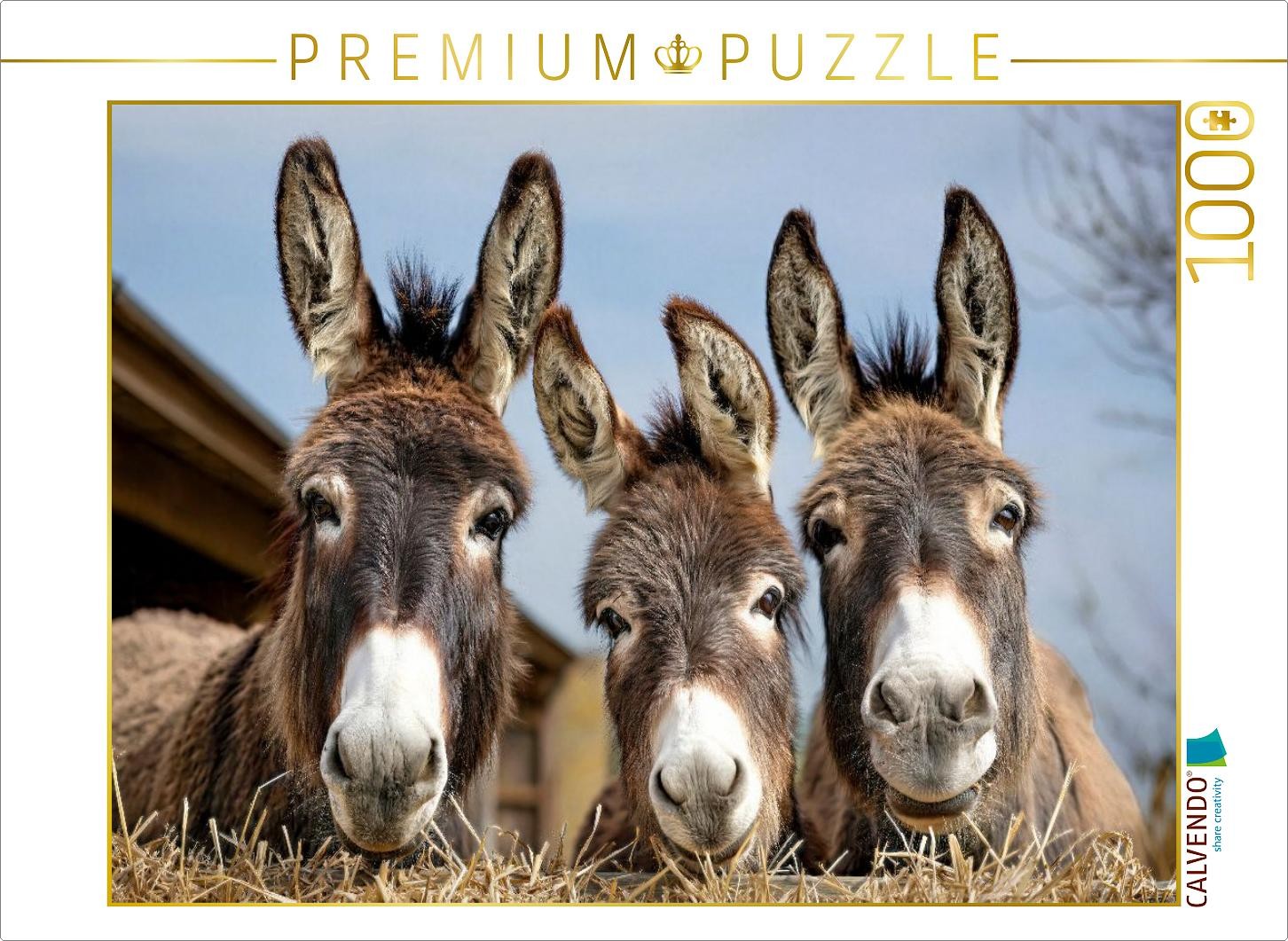 CALVENDO Puzzle Wir drei vom Bauernhof | 1000 Teile Lege-Größe 64x48cm Foto-Puzz