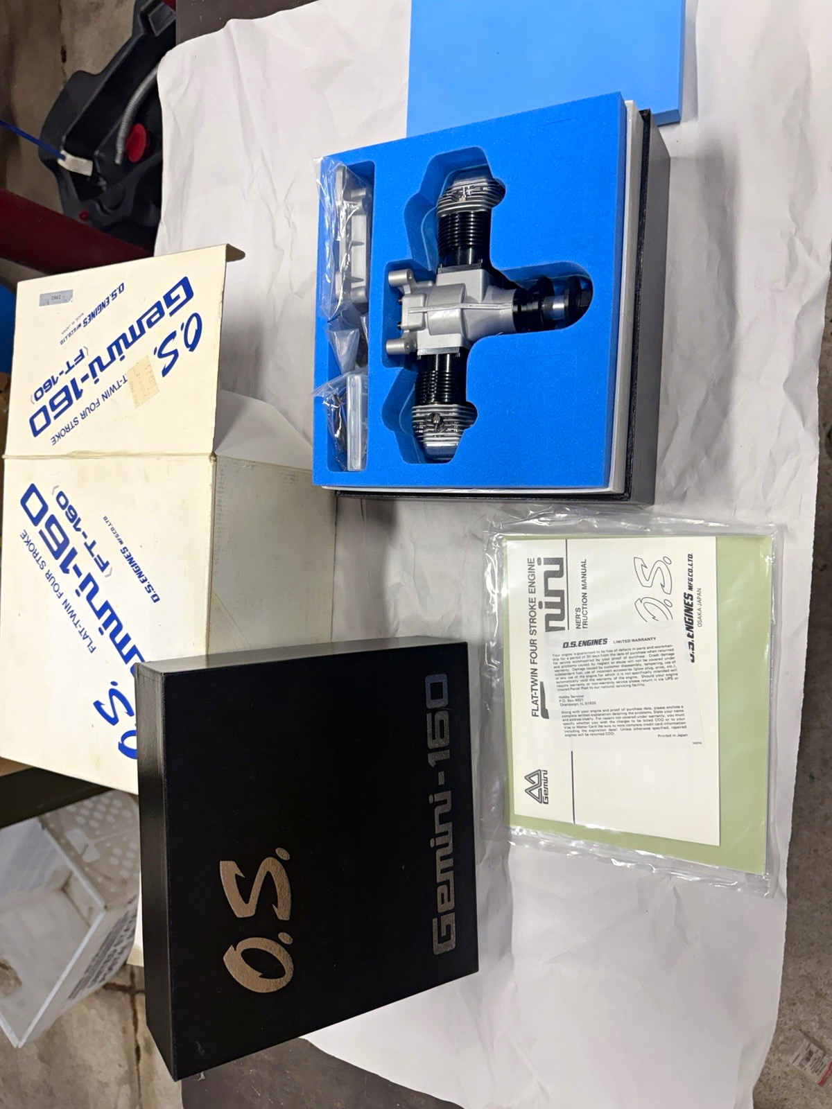 O.S. Gemini-160 FT-160 Flat-Twin 4-Stroke RC Engine MPN 11602 w/ Box