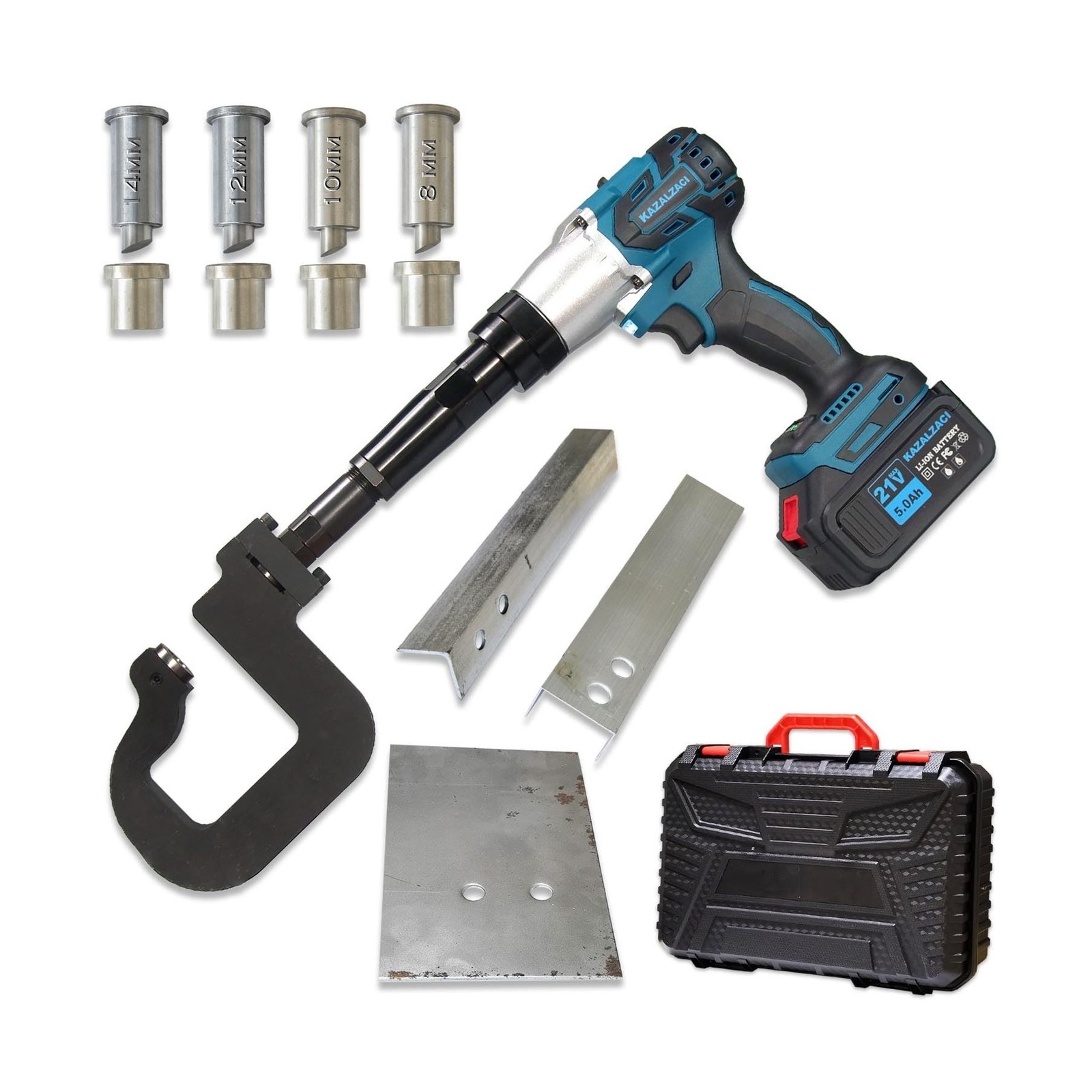 Cordless Metal Hole Puncher, Steel Punching Machine, Electric Handheld Punch ...